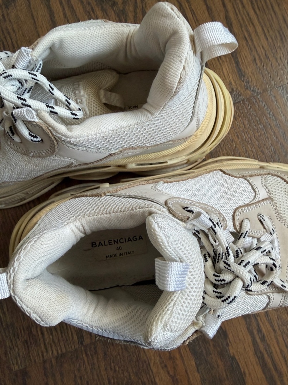 Balenciaga Triple S Chunky Sneakers in Off-White and Cream - Picture 2 of 6